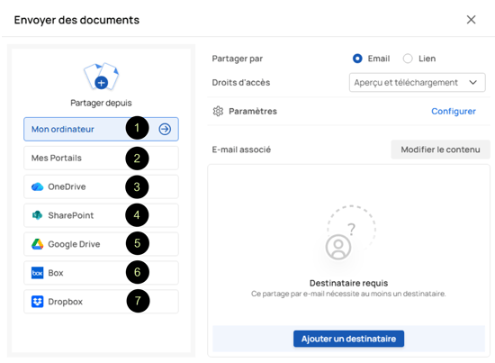 Envoyer des fichiers ou dossiers depuis votre plateforme Voltn de partage et depuis n’importe quel cloud_04