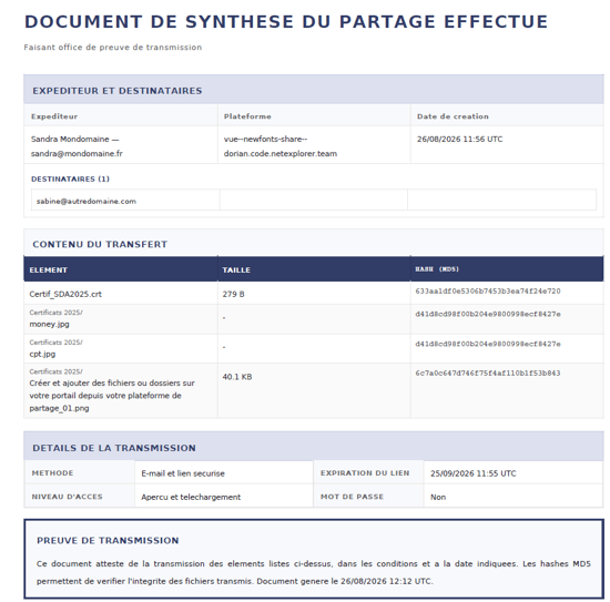 Envoyer des fichiers ou dossiers depuis votre plateforme Voltn de partage et depuis n’importe quel cloud_25
