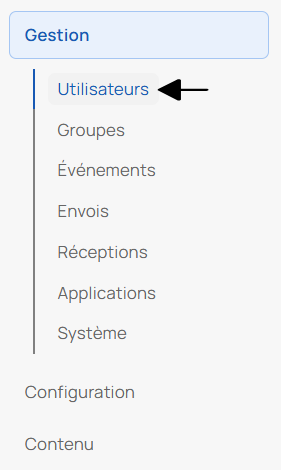 Ajouter un utilisateur - 2 menu utilisateurs