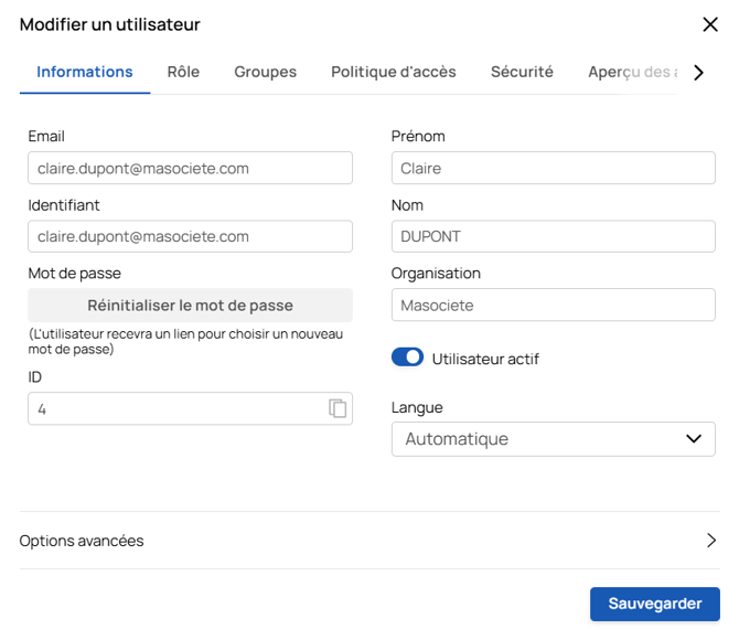 Ajouter un utilisateur - 6 modif user