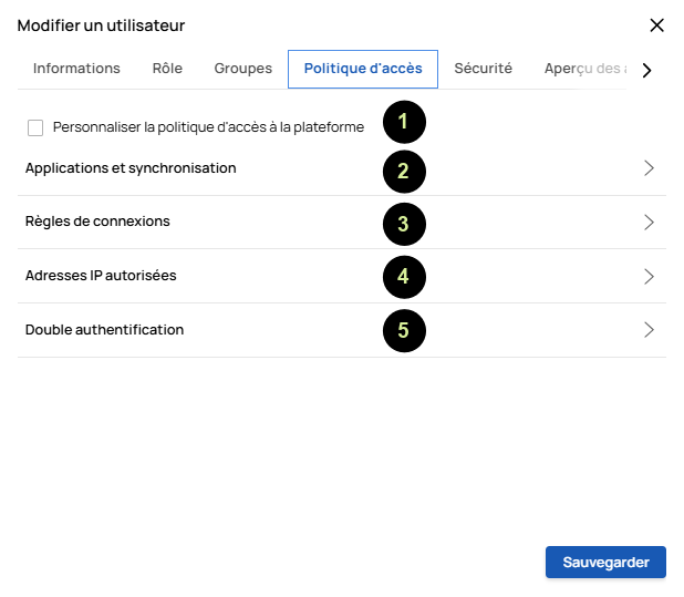 Options de connexion - 02 modifier un utilisateur